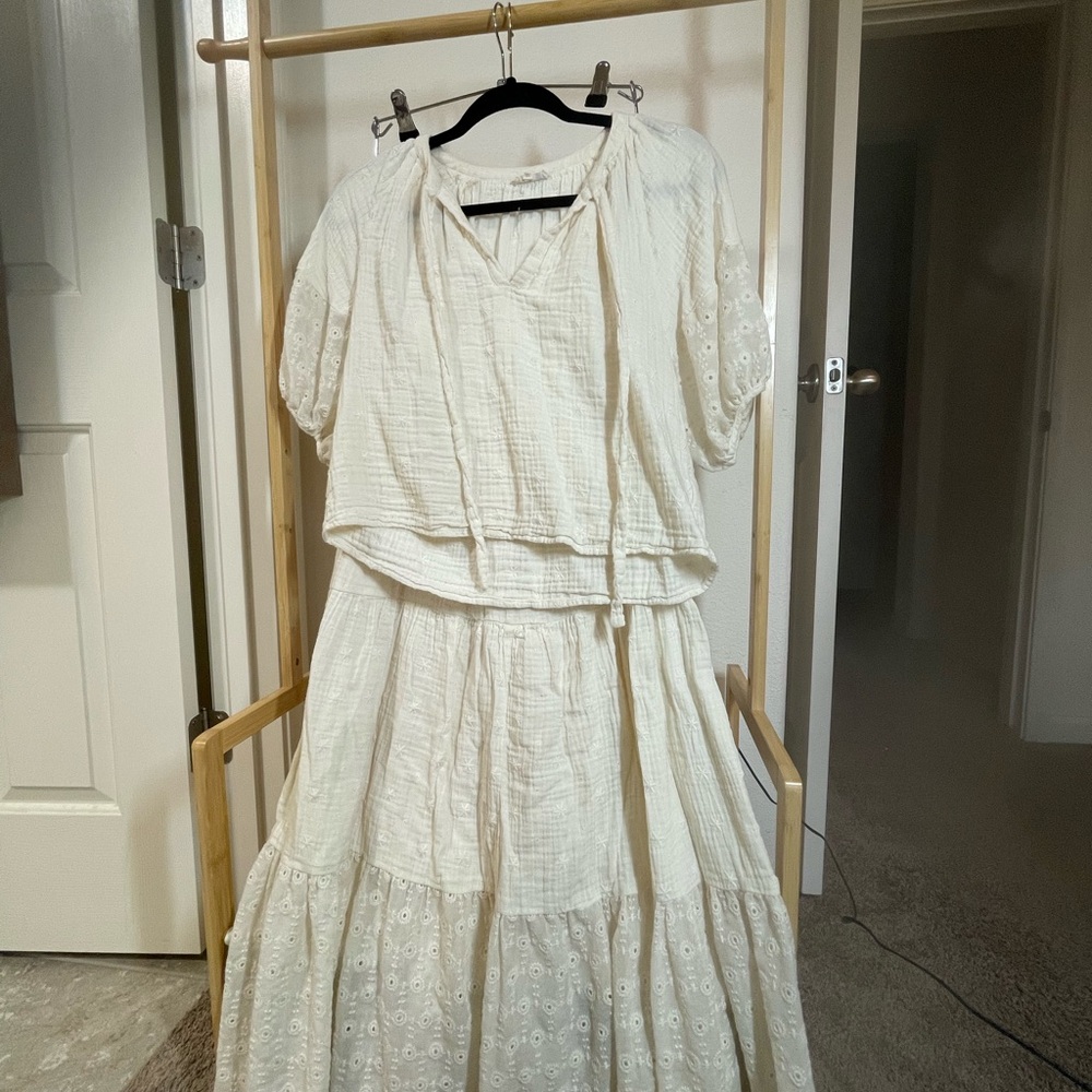 Cotton Ivory Textured Dress